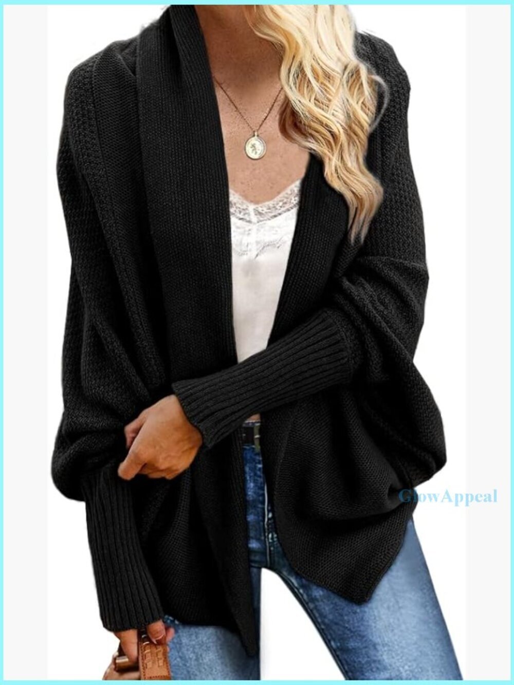 Oversized Batwing Cable Knit Cardigan Sweater Wrap Chunky Winter